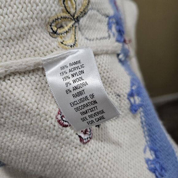 Vintage Ugly Sweater Croft Barrow Size Small 3D Embroidered Beaded Holiday Wool - Picture 6 of 11